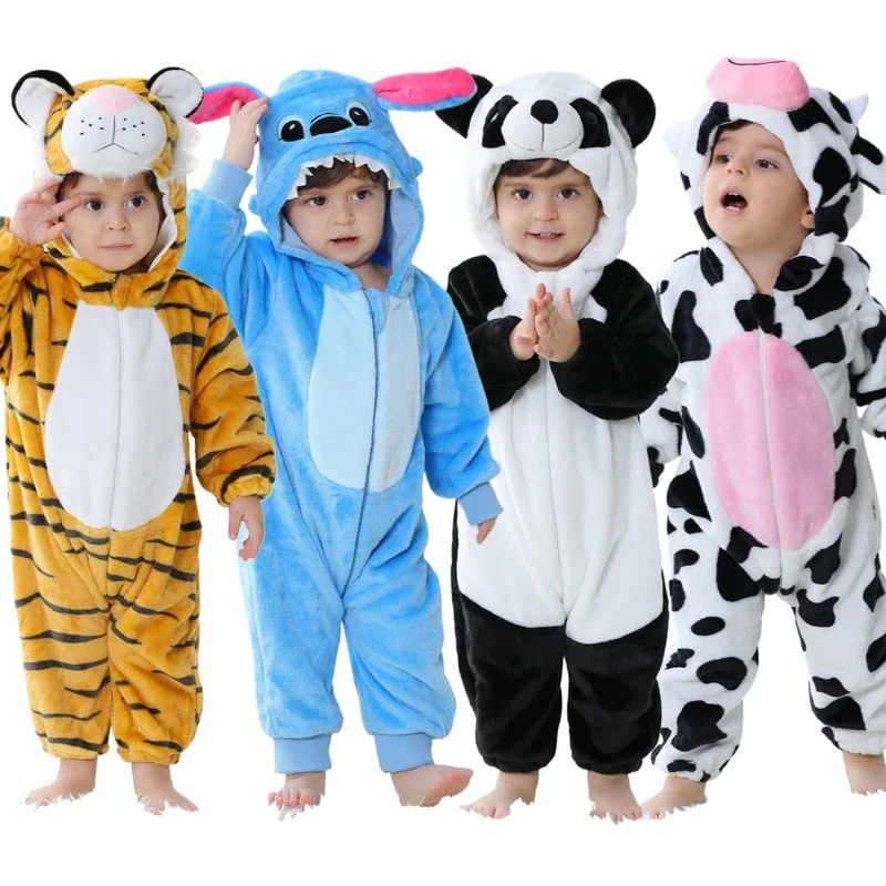 2024 bebé Kigurumi Stitch dinosaurio dibujos animados mameluco infantil niños pijamas de animales mono Navidad niñas niños Anime Cosplay Cos ^ 0 * l