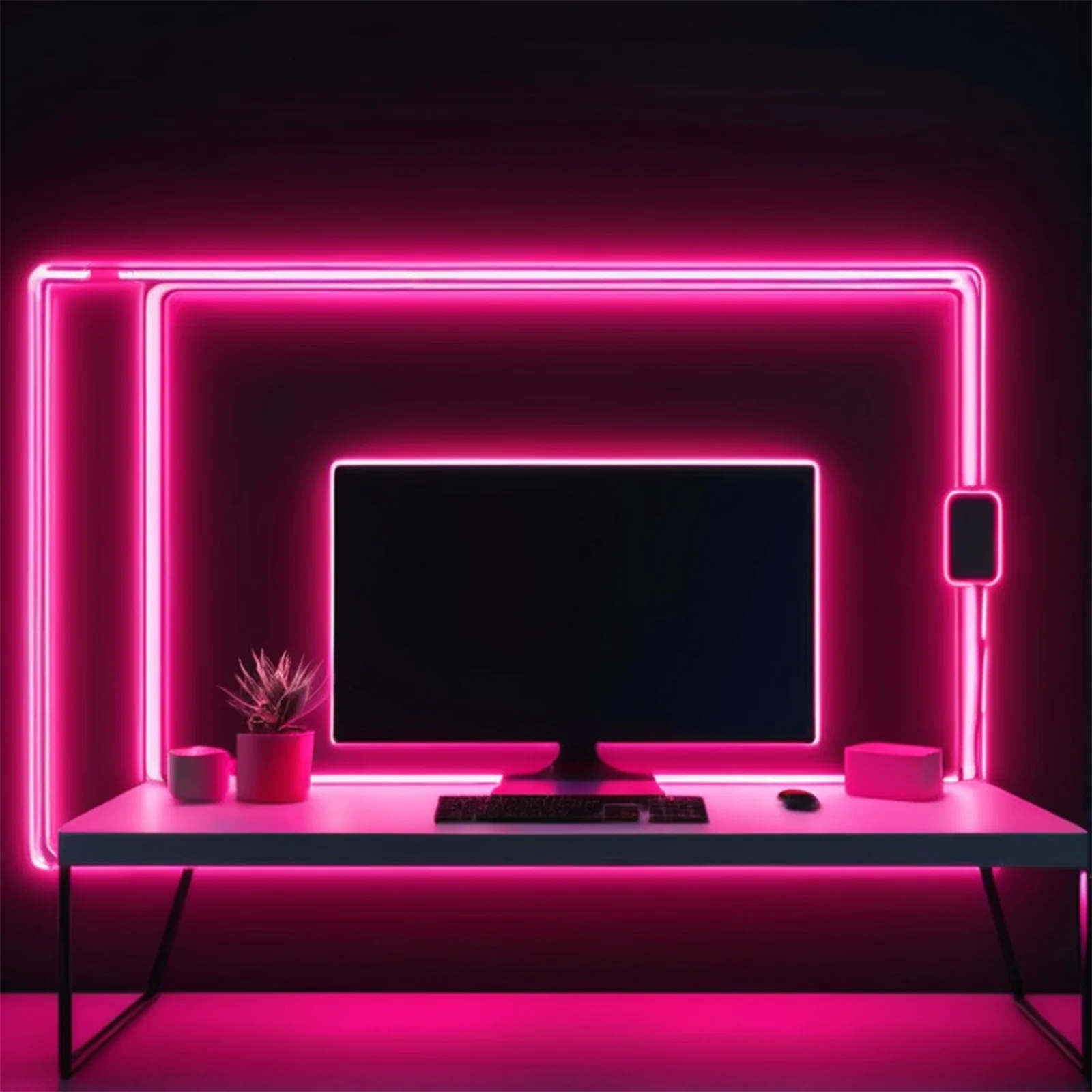 1-5m/39.3-196.8inch Led Pink Elastyczna neonowa listwa świetlna, niskonapięciowy zasilacz USB 5v, sterowanie dotykowe, zewnętrzne wewnętrzne