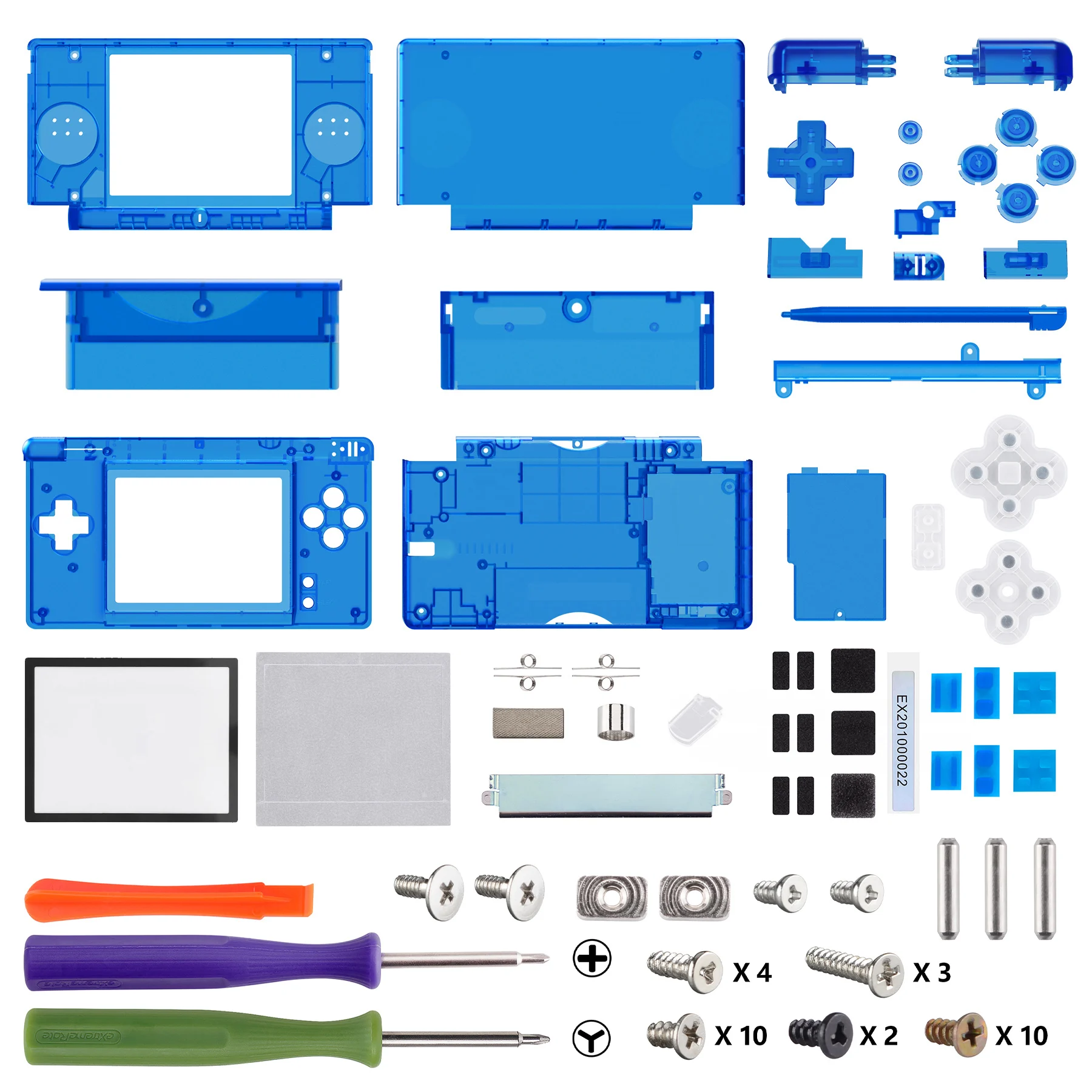 eXtremeRate Ersatz-Vollgehäuseschale für Nintendo DS Lite, individuelle Gehäuseabdeckung, Knopf-Bildschirmlinse für NDSL – Clear Series