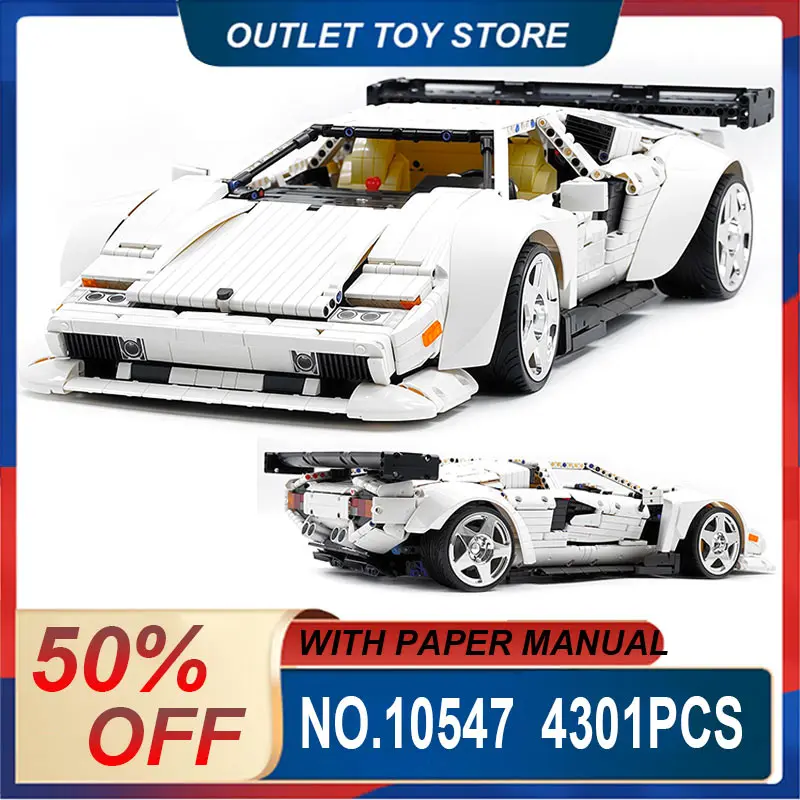 KBOX 10547 MOC Custom Supercar Building Blocks, Upgraded Sports Car Model Diy Puzzle Toy Christmas Gifts