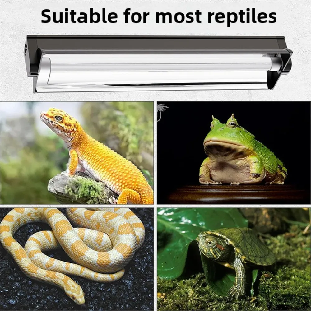 Lampu LED Terarium Tanam dan Reptil 24W Lampu UVA UVB Lampu Terarium Tanam Tabung T5 untuk Tangki Kaca Kadal Ular Kura-kura