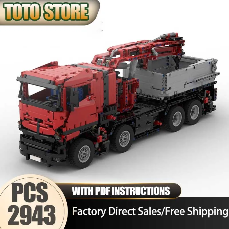 

Модель городского транспортного средства: конструктор-модульный набор «Кран-грузовик» (MOC), технологичные блоки, подарки, рождественские игрушки, наборы для сборки своими руками