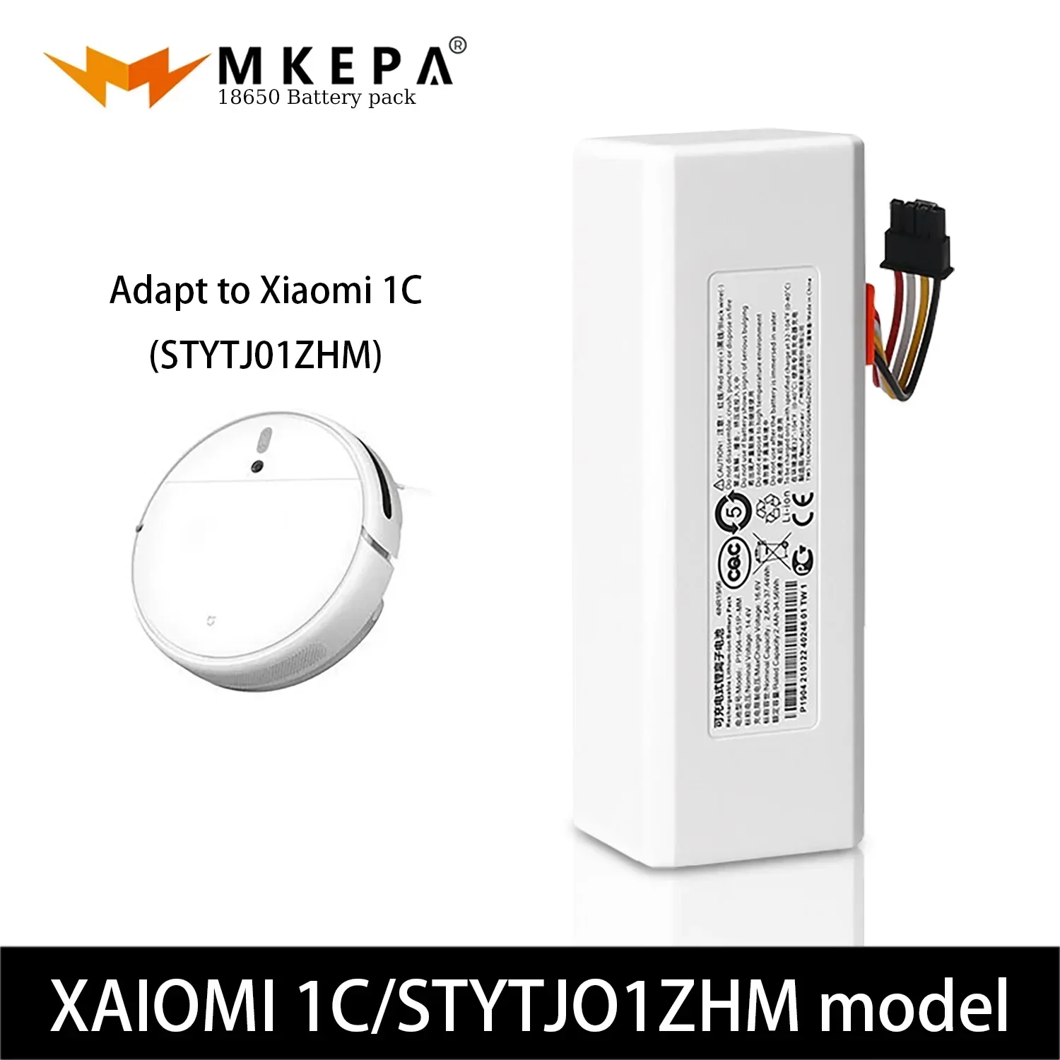 

14.4V 5600mAh Robot Vacuum Cleaner 1C Battery for Xiaomi Mijia 1C STYTJ01ZHM Robot Vacuum Mop Cleaner