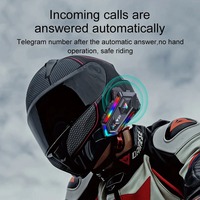 Bluetooth Motorcycle Helmet Headset with RGB Colorful Lights Y20 Waterproof Handsfree Music Player BT5.3 Rider Moto Headphone
