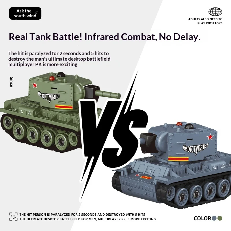 Wen Nanfeng Mini Full Scale Remote Control Battle Tank Infrared Combat Simulated Sound Recoil Parent Child Game Boys Gift