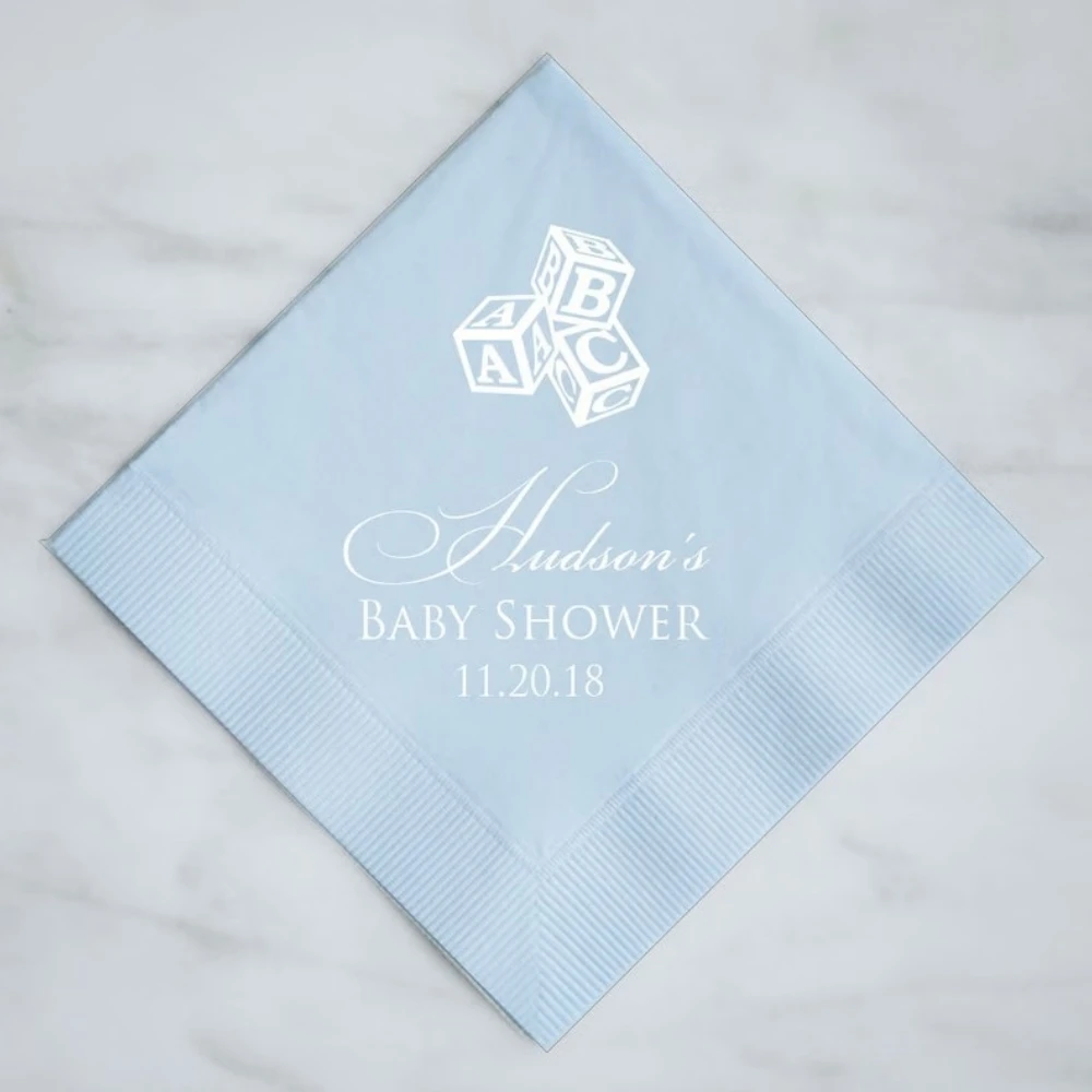 

50pcs Custom Personalized Baby Shower Napkins, Printed Napkins for Baby Showers, Personalized Napkins, Baby Shower Decor Napkins