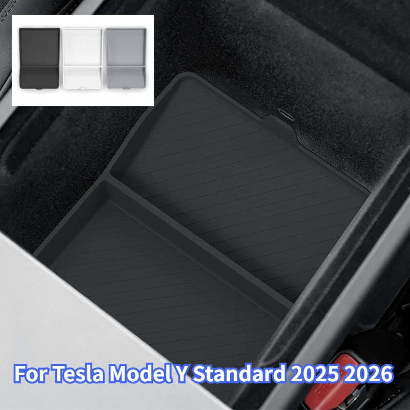 For Tesla Model Y Standard RWD 2026 Armrest Box Storage Box Center Armrest Box Bottom Storage Box Organizer Tray Car Accessories