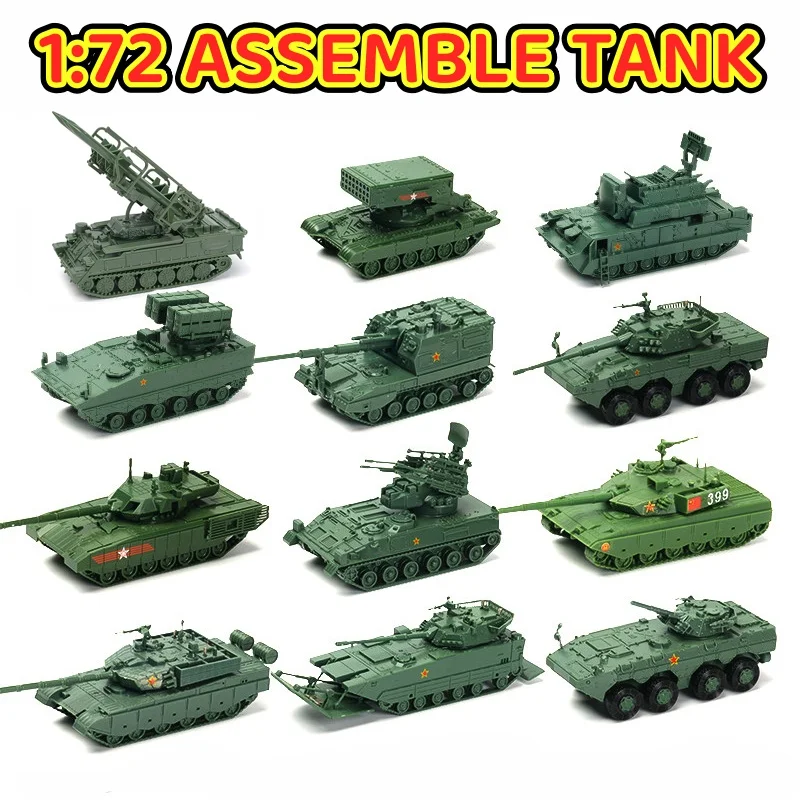 4D 1/72 Tanque Montar Modelo China Howitzer Anti-tanque Missile Militar Artilharia Carro Modelo Menino Brinquedos