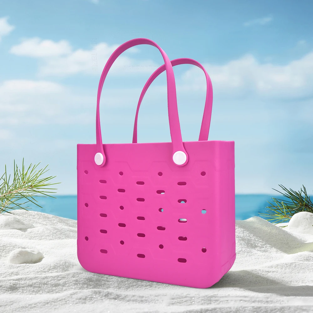 Bolso de playa de goma EVA portátil, bolsa de mano de moda, Color sólido, adecuado para barcos de playa, deportes y compras, nuevo