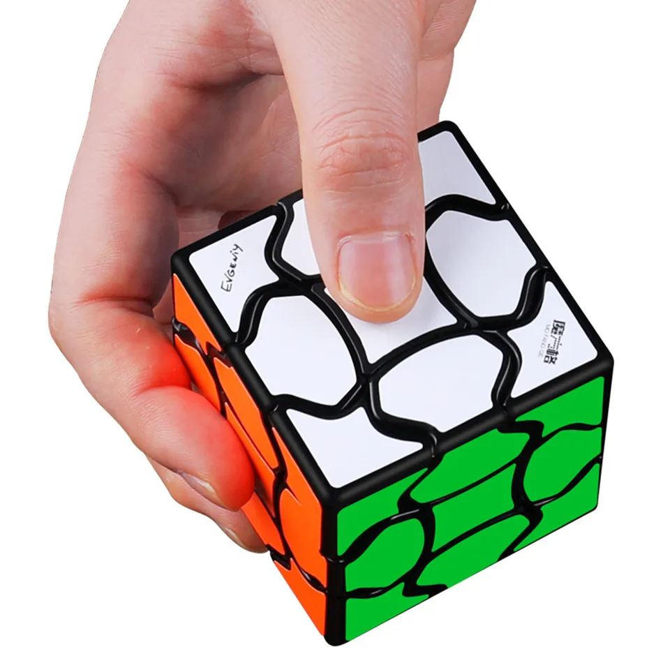 QiYi Petal 3x3 Magic Cube Tetrahedron Puzzle Stickerless Black Puzzle Twist Toy Gift for Kids Children Gifts Sticker Kids Toys