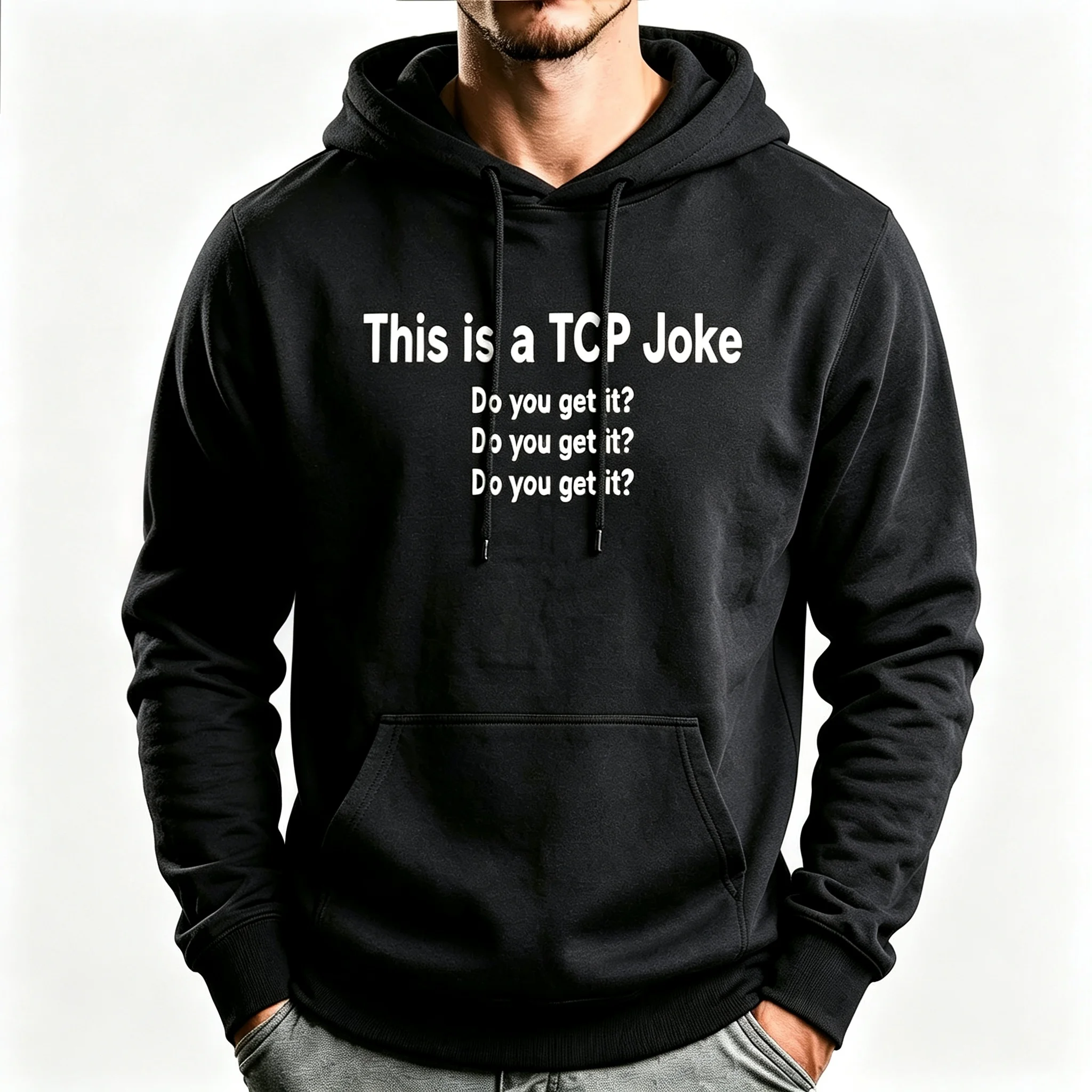 Tcp Joke Computer Geek Networking Nerd Udp It Administrator Graphic Tees Men Men's hoodie streetwear promo men clothing