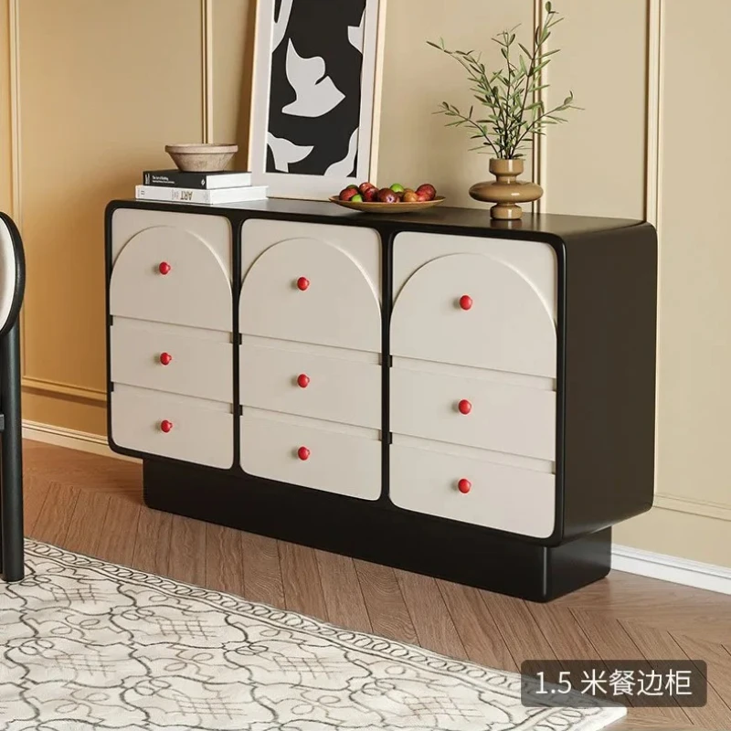 X-S Modern Simple Black and White Entrance Cabinet Silent Style Living Room Large Capacity Nine-Drawer Locker HG