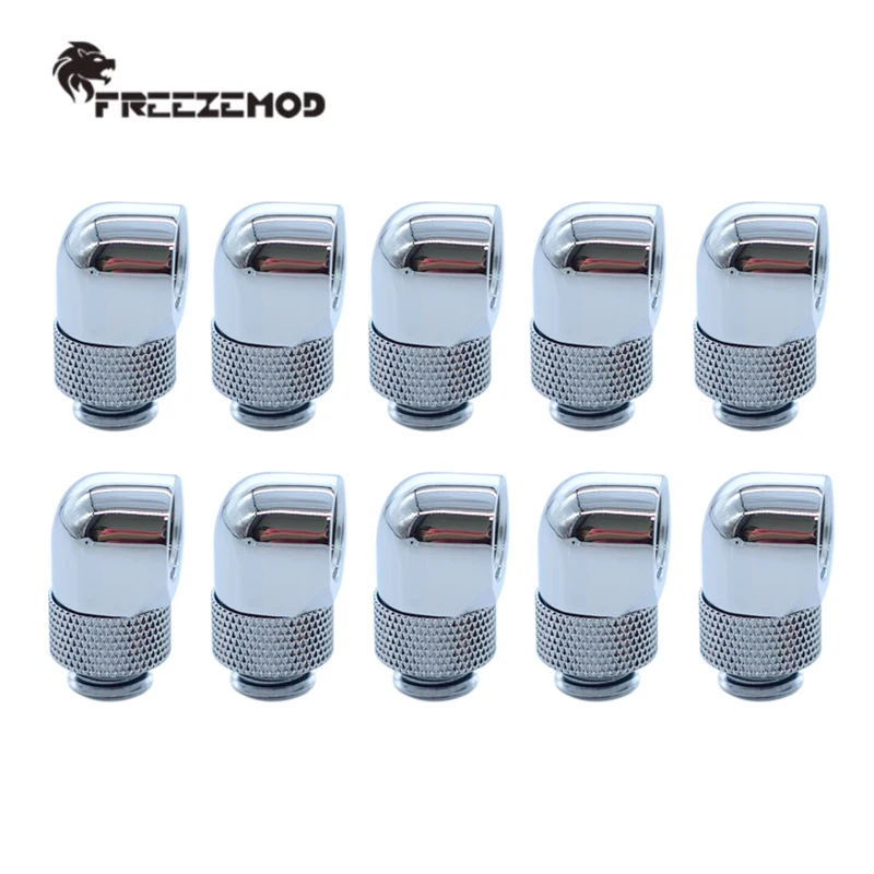 FREEZEMOD 6/8/10pcs High Quality 360 Degree Rotary Elbow Adapter 90 Degree Right Angle PC Water Cooler Fitting HXZWT-B90