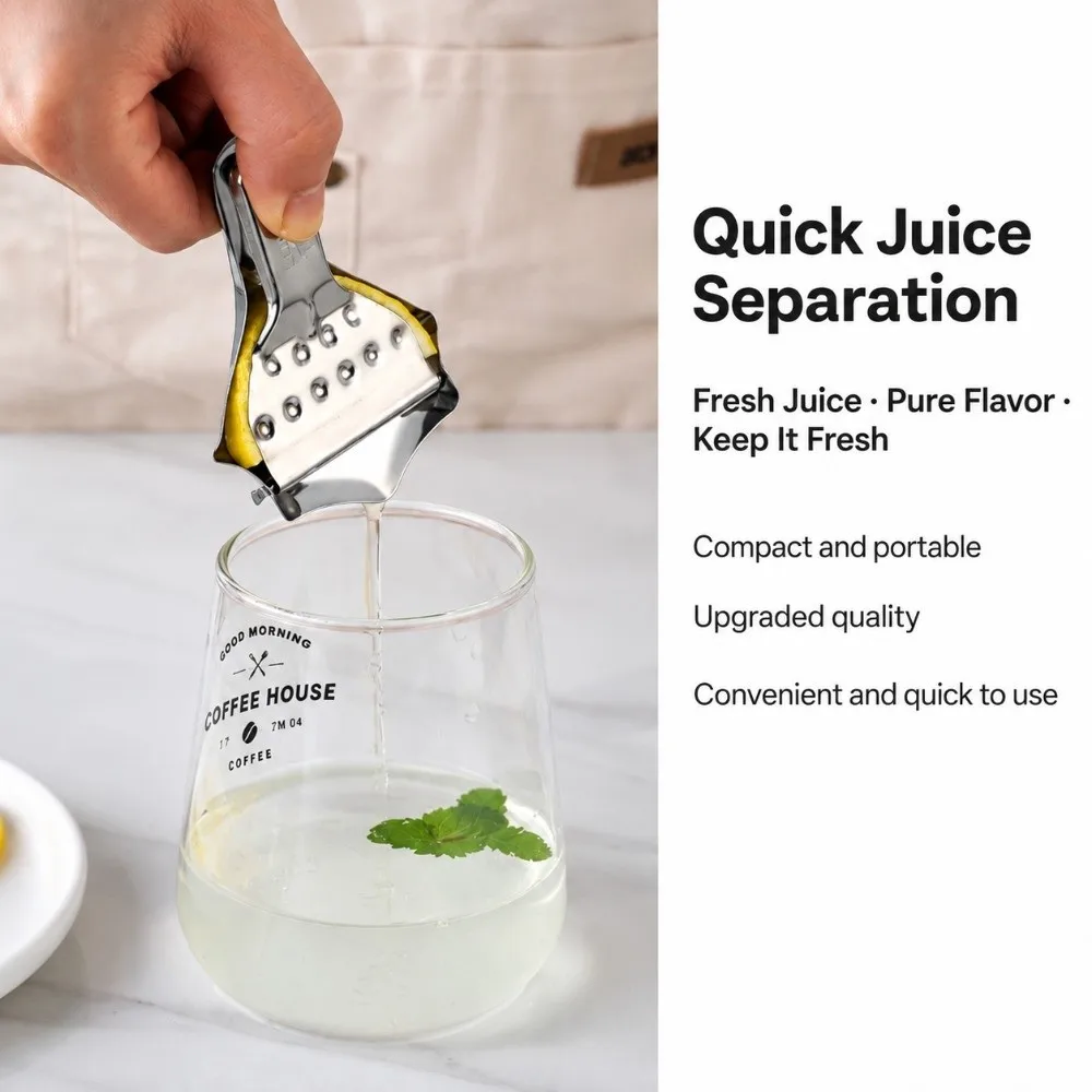 New Stainless Steel Mini Manual Juicer Silver Color Rustproof Citrus Presser Hand Press Portable Juice Squeezer Kitchen Bar