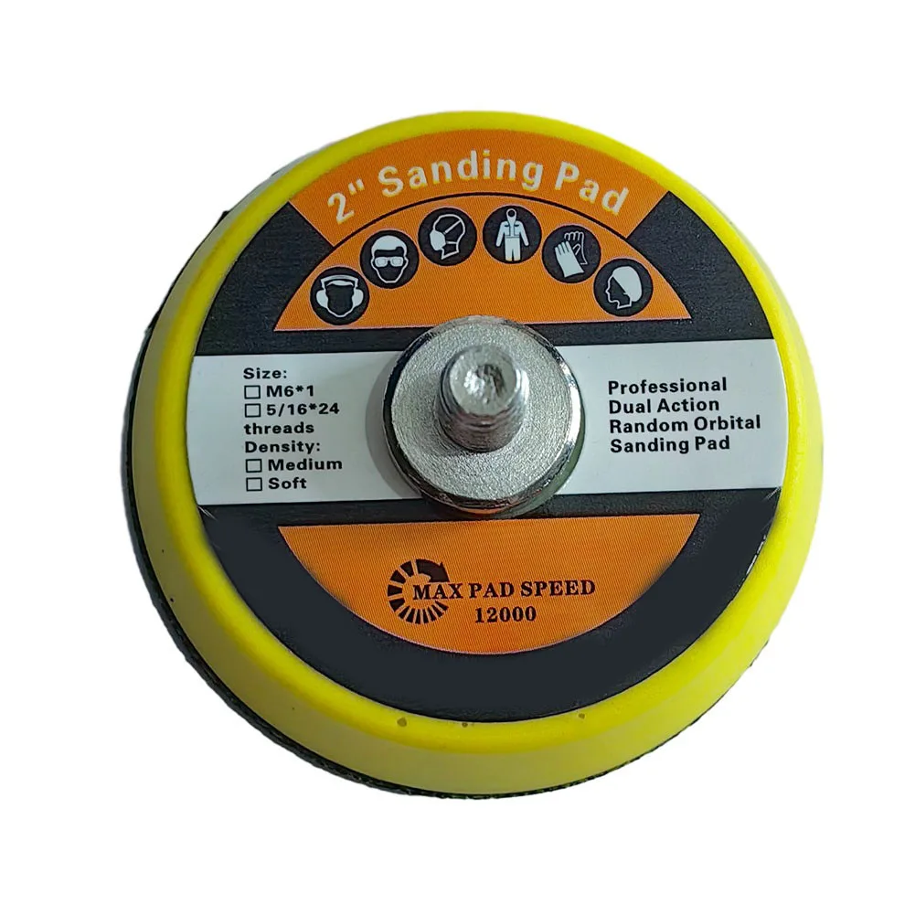 10pcs 50mm Circuit Pad Backing Plate with M6 Thread for Air Sander Angle Grinder and Rotary Polishing Machines