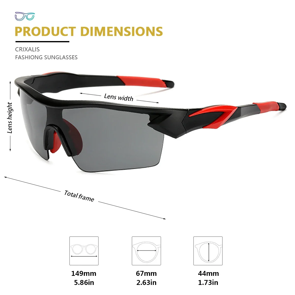 CRIXALIS Fashion Square Sunglasses for Men Outdoor Sports Cycling Sun Glasses Women Travel climbing Shades Male UV Protection image 5