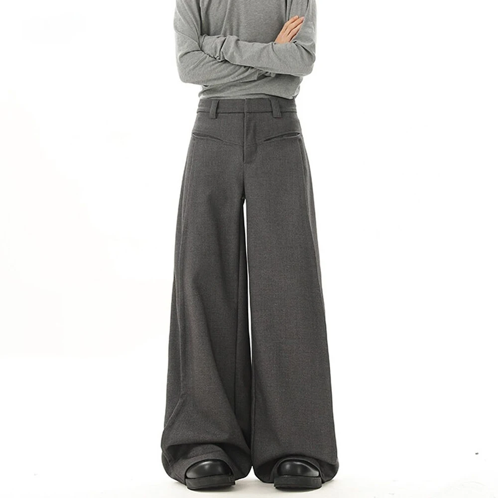 Retro Old Money Style Trousers Unisex Loose Wide-Leg Drape Fashion Casual Trousers 2025 Autumn New Loose Solid Color Men's Pants