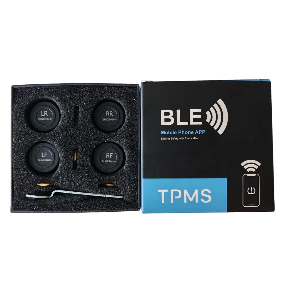 

Для телефона IOS или телефона Android Автомобильный TPMS 4 датчика Bluetooth Система контроля давления в шинах Диагностический набор аксессуаров