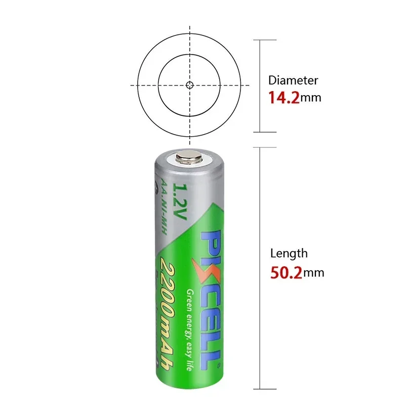 2/4Pcs PKCell 1.2V 2200mAh AA Rechargeable Battery NIMH AA Low Self discharge Battery LSD Precharged Batteries for Camera Toys