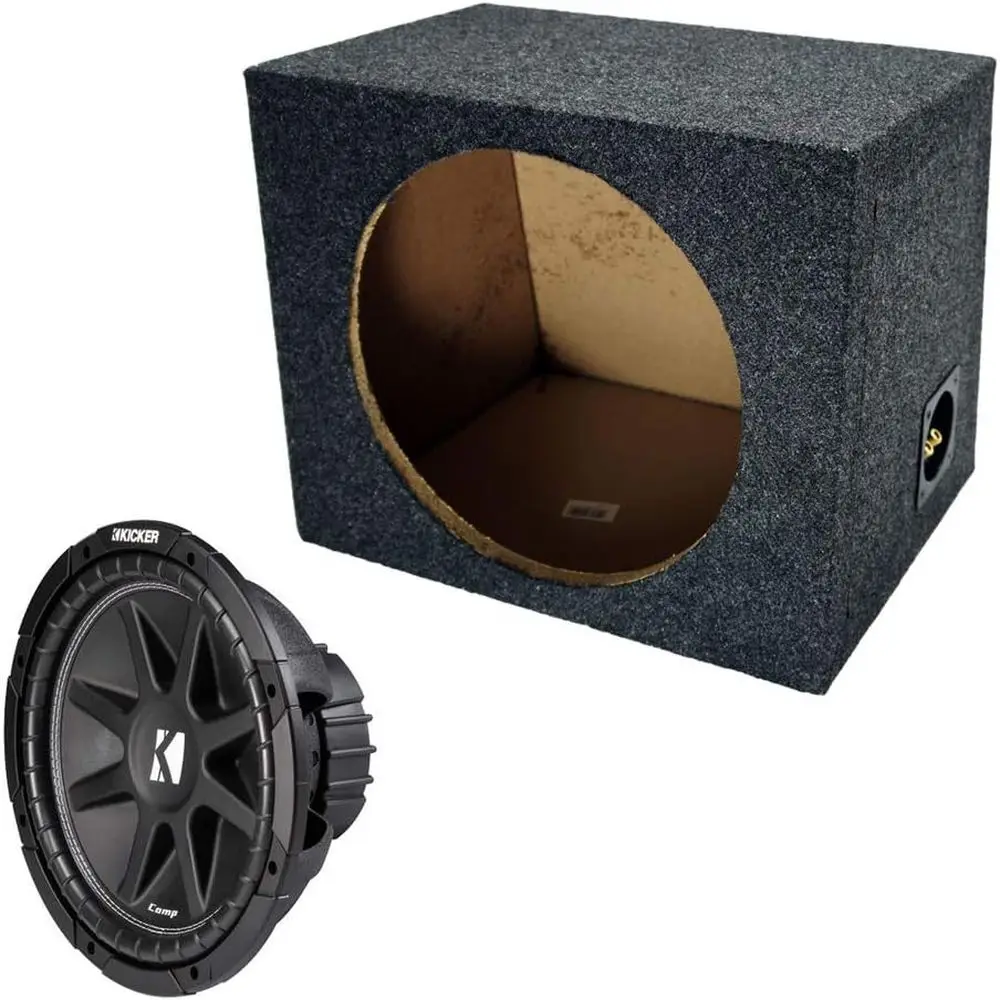

43C124-N Bundle with Single 12" Sub Box Sealed Rearire Subwooer Enclosure C12 Comp 300 Watts Peak