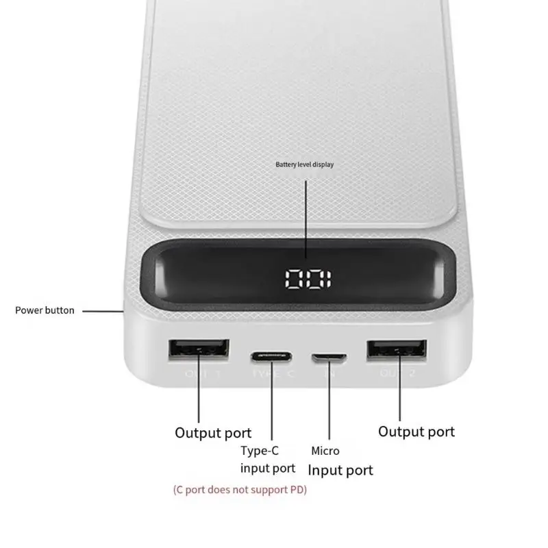 4/6/8/10Slot 18650 Battery Storage Case Super Fast Charging Port Portable PowerBank DIY Case With Safe Protections