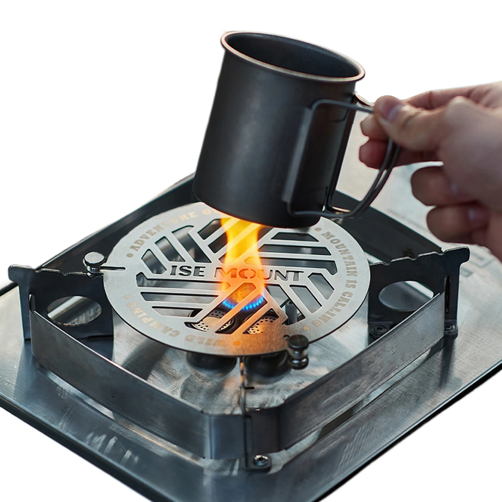 Camping Lightweight Cooking Pot - Rejilla de Asado de Acero Inoxidable,