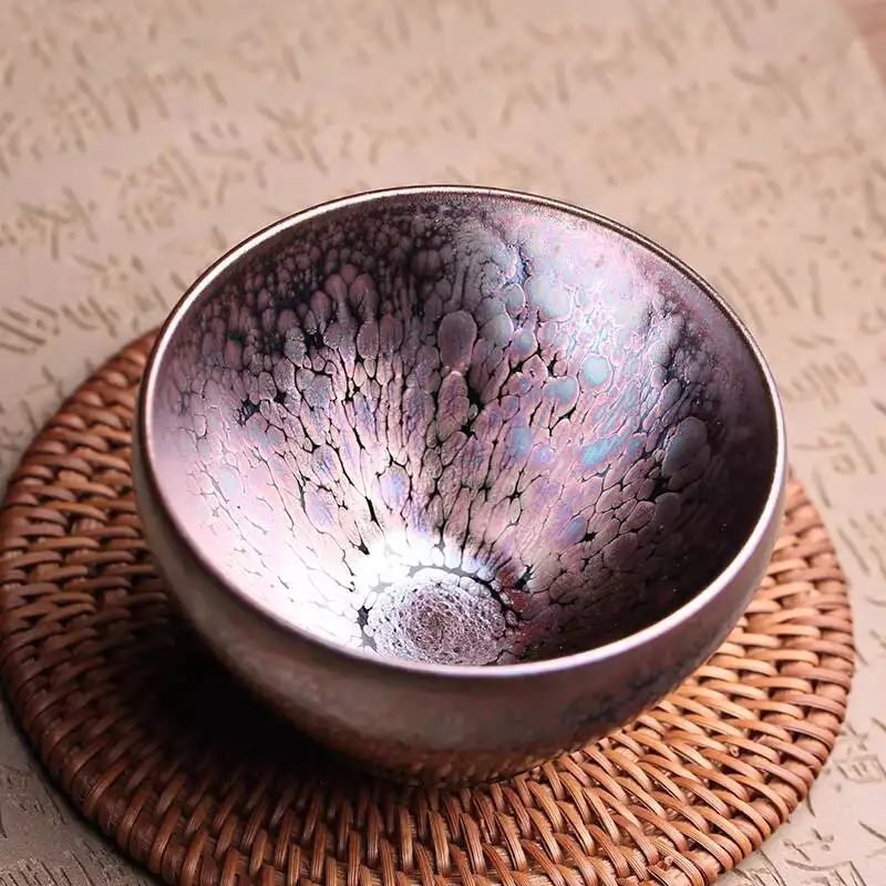 Feixing's Jianzhan Master Cup With Colored Diamond Oil Drops, Purely Handmade, High-End Cup, Ware, Tea Set