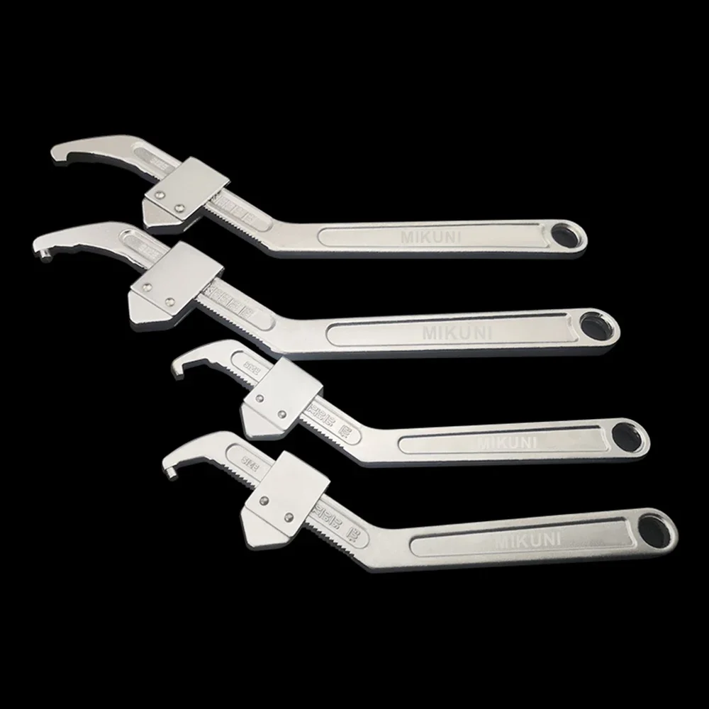 

New Movable Hook Wrench Snap Sliding Adjustment Size Crescent Wrench Square Circle Head Side Face Round Nut Removal Hook Wrench
