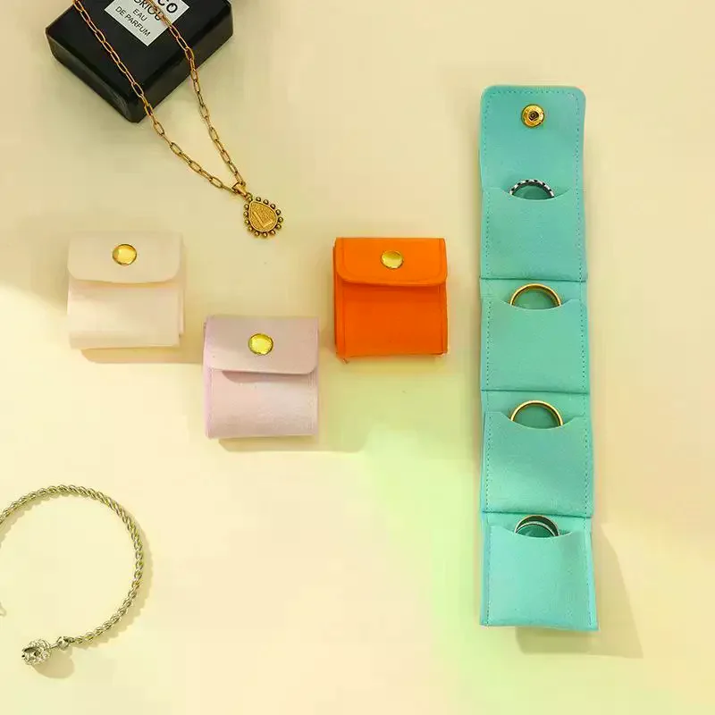

Portable Mini Jewelry Organizer Bag With Multiple Compartments For Rings Necklaces Earrings Travel Storage Bag