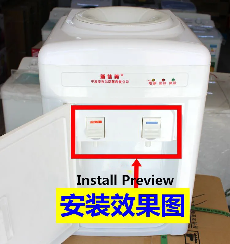 1Pair Red and Blue Water Dispenser Replaceable Push Type Plastic Faucet Tap Two Type Hot and Cold Water