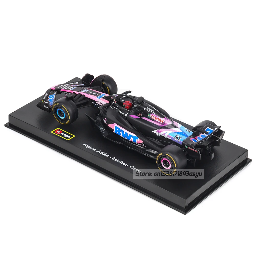 Bburago 1:43 Équipe Alpine F1 2024 A524 10 #   Pierre Gasly 31 #   Esteban Ocon – modèle de voiture en alliage, série de jouets, cadeau de collection, moulé sous pression