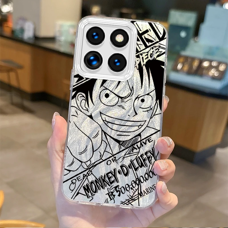 New O-One Pieces Luffy Anime Phone Case for Xiaomi Poco X6 X3 F6 M6 M4 Pro C61 13T 14T 11 Lite Feather Yarn Shockproof Back Case