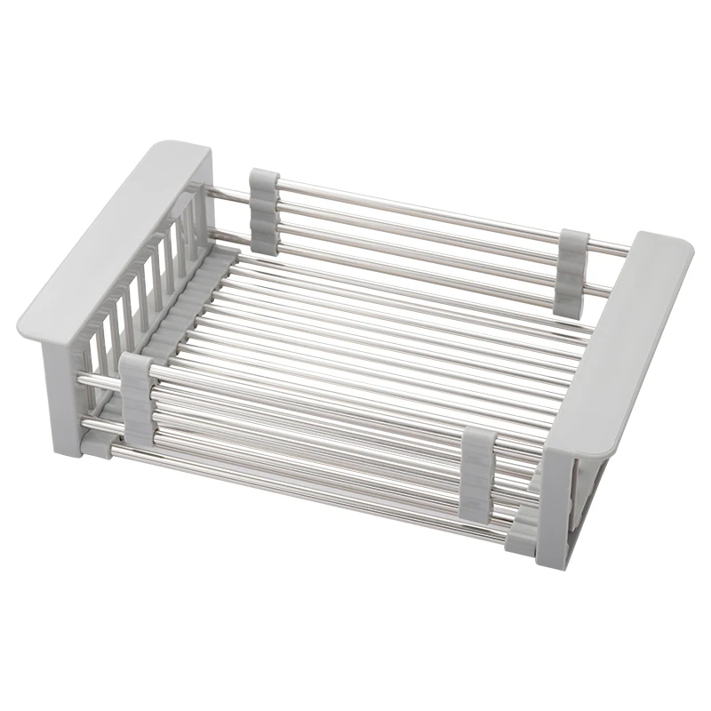 Dishwashing sink sink vegetable basket drain rack 304 stainless steel kitchen utensils filter dry telescopic vegetable basin dra