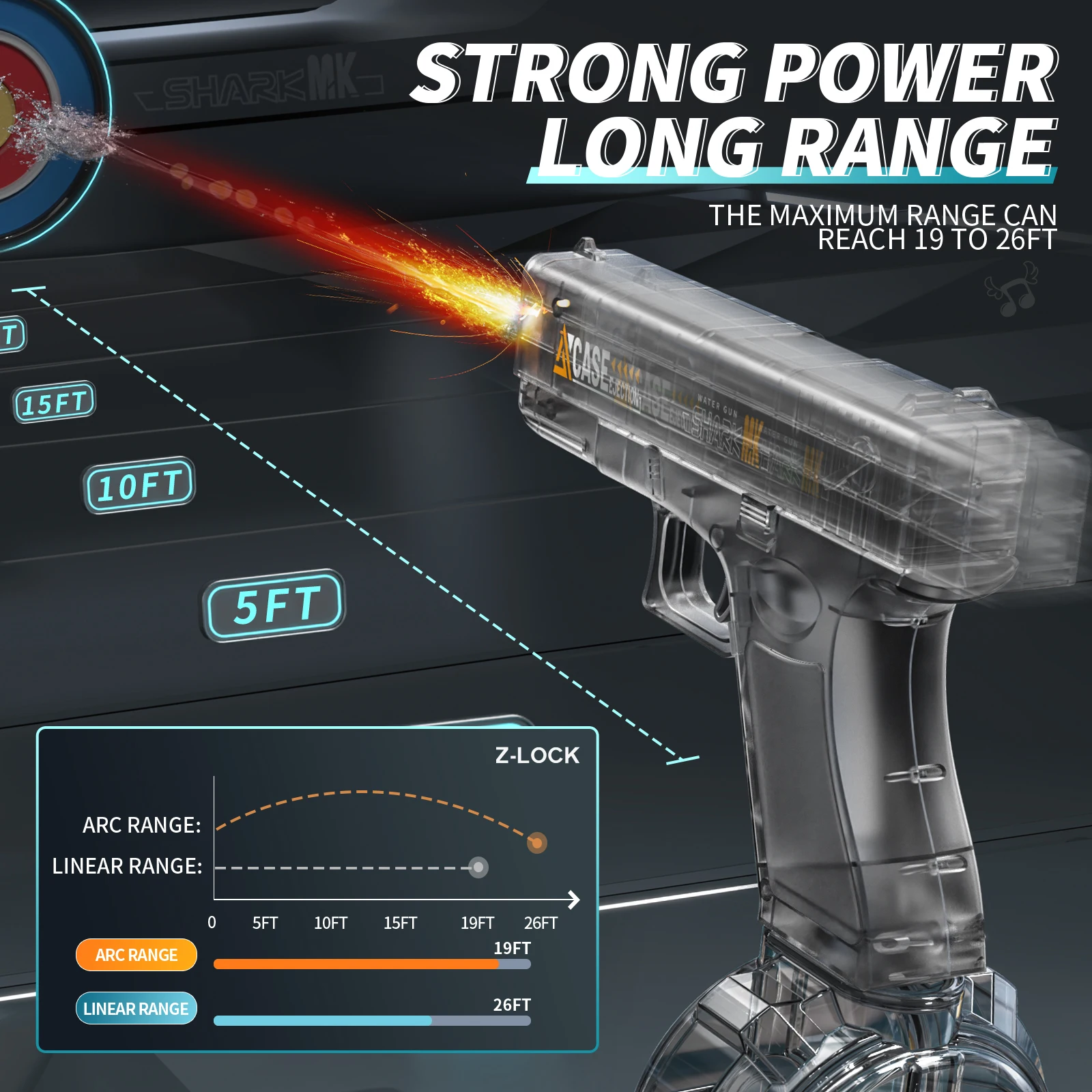 Simulated Firing and Recoil Electric Water Gun Toys Children Automatic Sensor Lights Water Pistol Summer Outdoor Beach Kids Toy