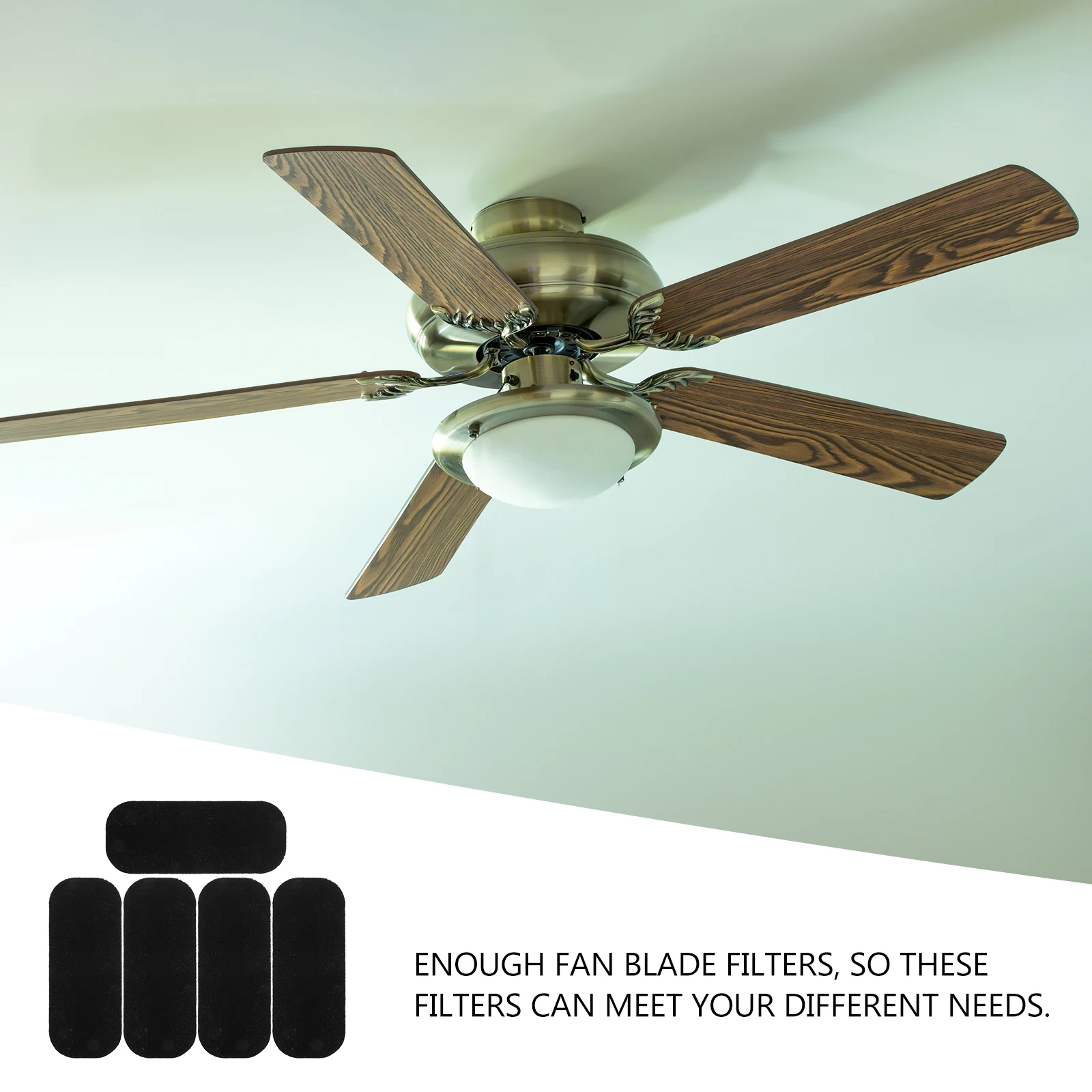 

5Pcs Ceiling Fan Filter Pads Self-Adhesive Air Purify Pads Dust Collector Replacement Indoor Ceiling Fan Accessories for Clean