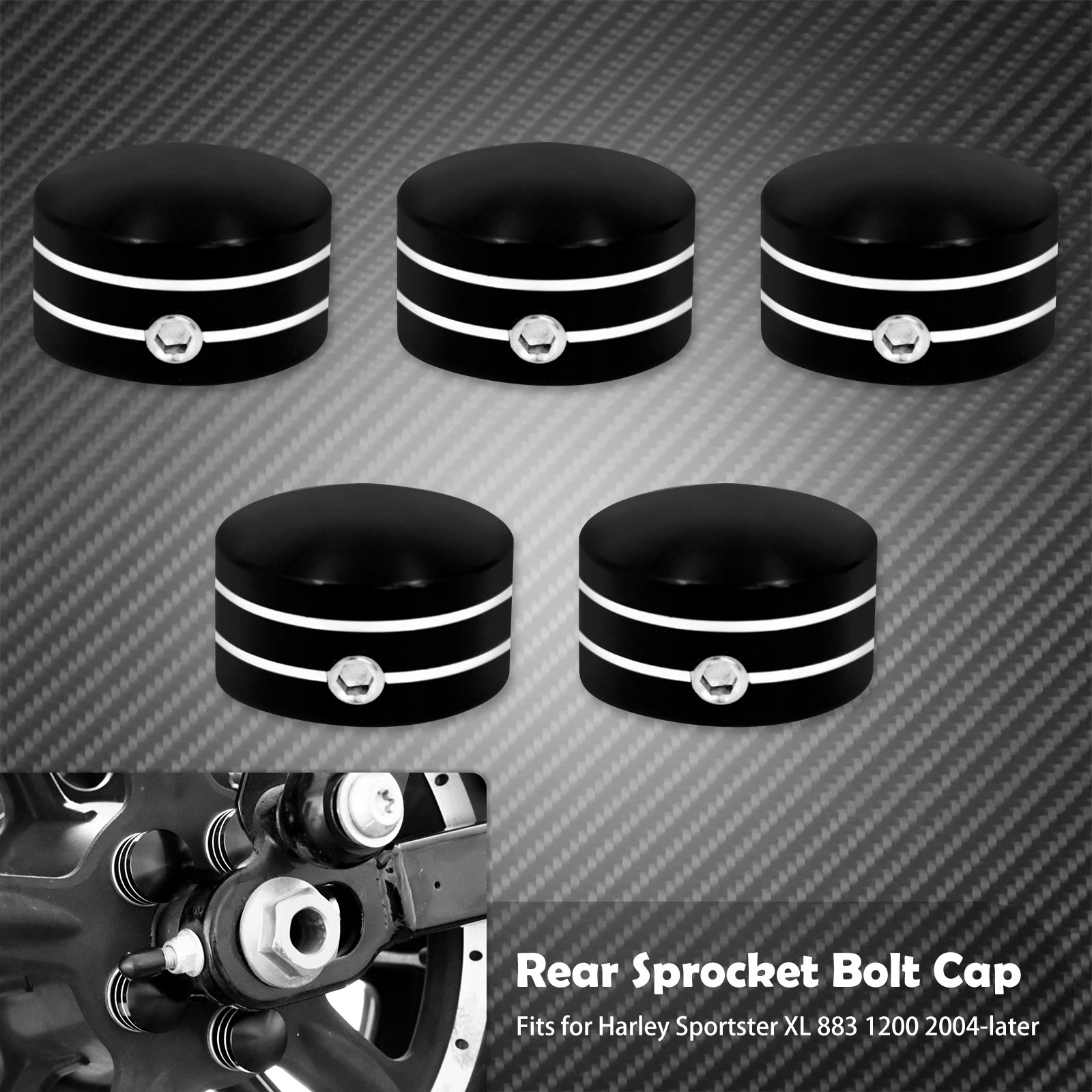 Motorrad Kettenrad Flache Bolzen Kappe Abdeckung Kit Für Harley Touring FLHR 19-Up Sportster XL883 2004-22 Softail Fatboy FXBB 93-17