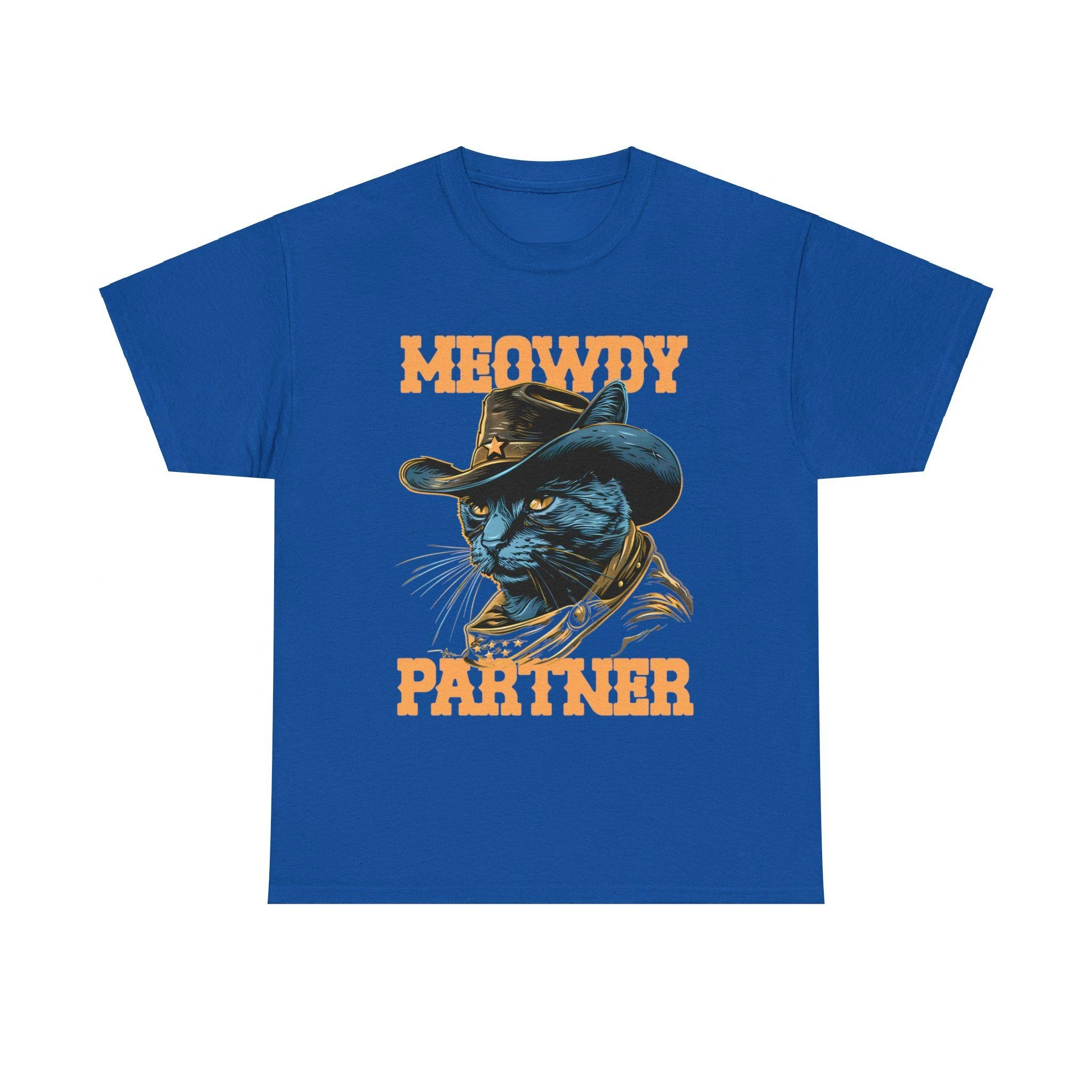 Meowdy Partner Funny Vintage Cowboy Cat T-Shirt Summer Men Tracksuit  Pullover Breathable Sportswear Harajuku Fashion Streetwear