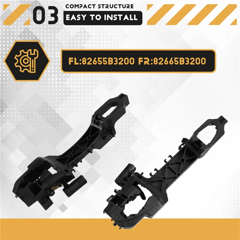 

1 пара базовых кронштейнов внешней ручки передней двери 82655-B3200 82665-B3200 для Hyundai Mistra 2014-2019 82655B3200 82665B3200