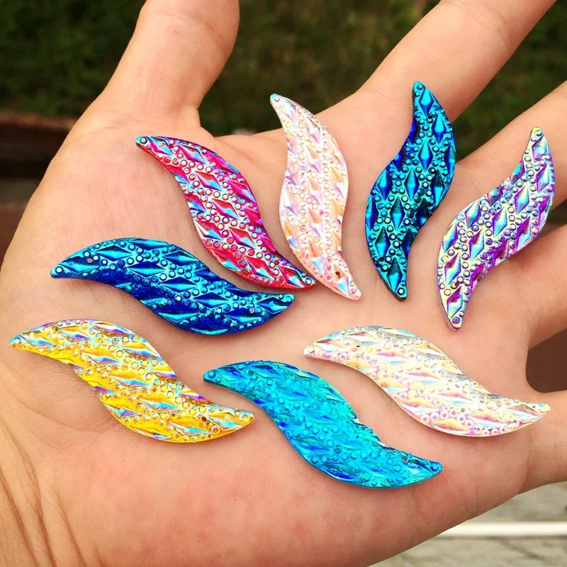 DIY 8pcs S Shape 15*45mm sew on crystals and stones rhinestones flatback handsewing Resin Rhinestones gem stones HB88