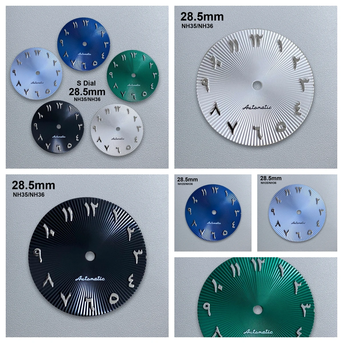 

28.5mm S Logo Arabic NH35 Dial 3/3.8/4.2 o'clock Crown For NH35/NH36 Movement NH35 Accessories ﻿