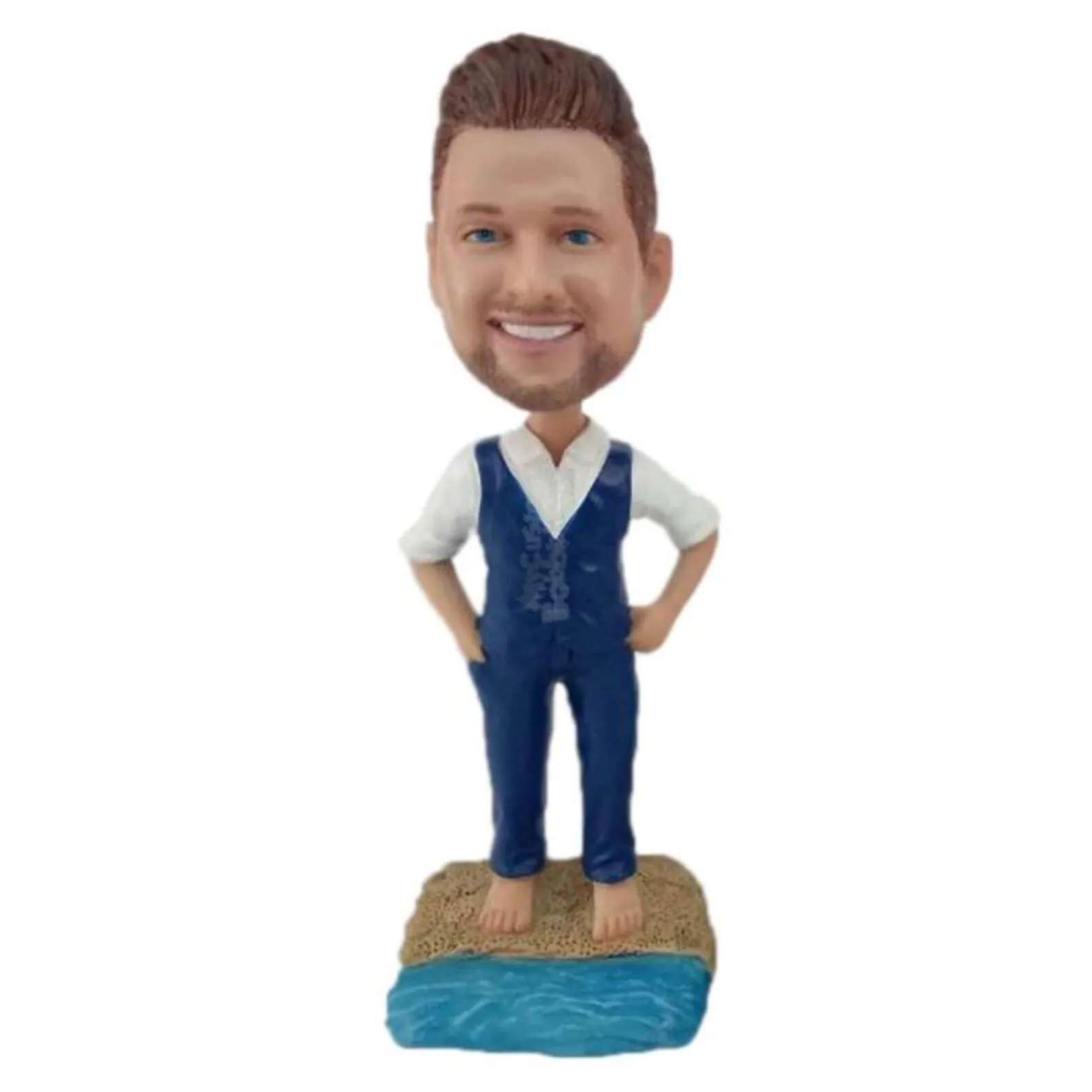 Clay Portrait Piece Custom Bobblehead Figurines For Him Her With Personalized Face Accuracy And Outfit Detail Finish Style