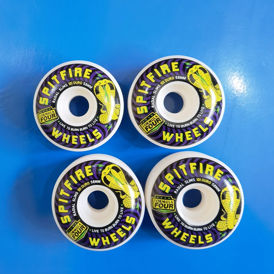 58MM spitfire skateboard wheel full conical and round shapes 99D 101D good quality pu polyurethane skate wheel