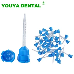 50pcs Mixing Tips Dental Materials Dentistry Silicone Rubber Conveying Mixing Head Disposable Impression Nozzles Mixing Tube