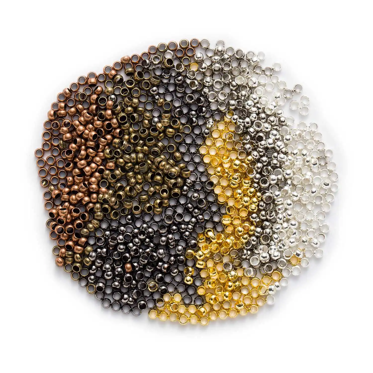 

500pcs Copper String Stopper Beads, Positioning Spacers for Elastic Cord, Jewelry Making Crimp Beads 2-3mm