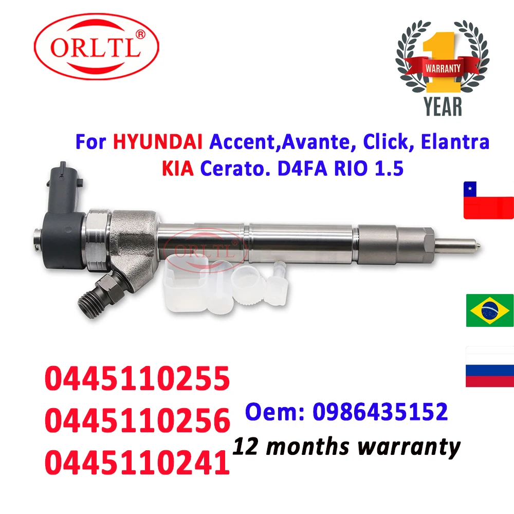 

0 445 110 256 Common Rail Nozzle 0445110255 Diesel Injector 0445110256 0445110241 0986435152 For KIA /HYUNDAI 0 445 110 255