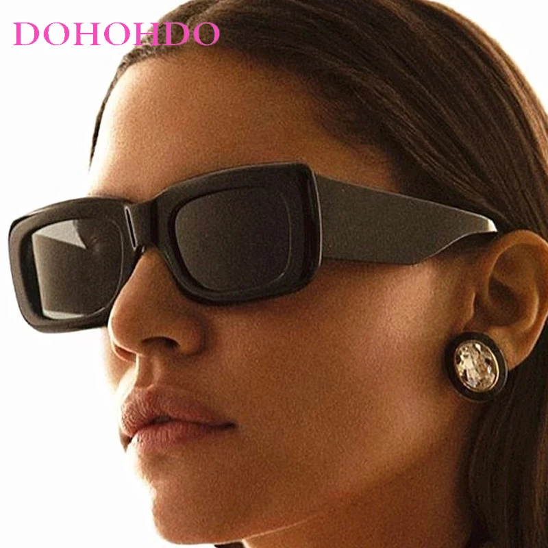 

Trendy Square Thick Frame Personality Sunglasses Women Luxury Brand Sun Glasses Men Punk Summer Traveling Driving Shades UV400