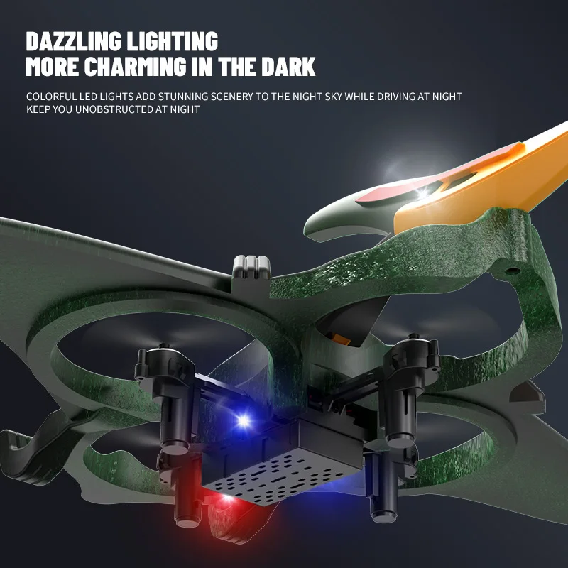 L0713 2.4G RC Pterosaur Drone - EPP Foam Crash-Resistant, 360° Stunt, One-Click Control, Colorful Winged Dinosaur Toy Plane