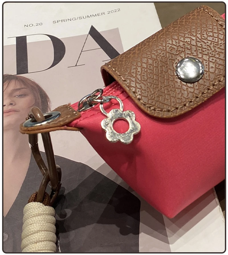 حقيبة صغيرة عصرية، حقيبة سماعة أذن، محفظة، حقيبة صغيرة من النايلون، فتحة حقيبة تخزين، مظروف أحمر، حقيبة عملات فضية، سلسلة مفاتيح