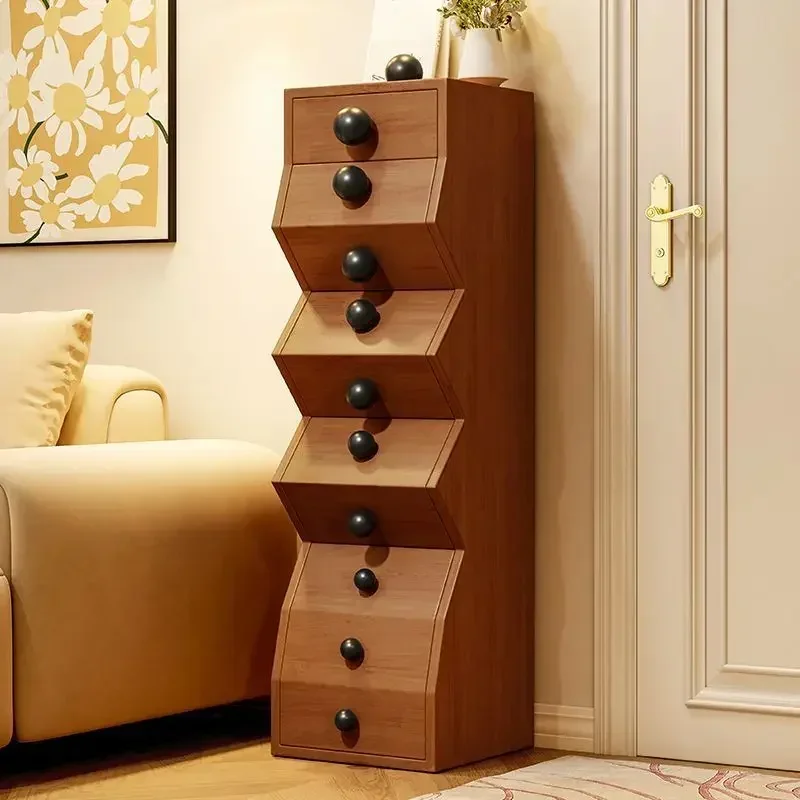 Simple Solid Wood Irregular Bucket Cabinet Bedroom Multifunctional Storage Home Decor Interior Lighting Fixture Art Design