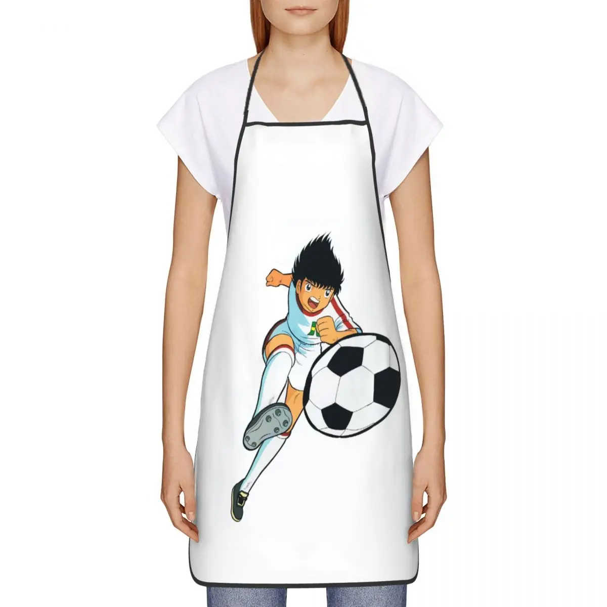 Captain Tsubasa Footballer Apron Women Men Unisex Bib Classic Japan Anime Cooking Kitchen Tablier Cuisine Chef Baking